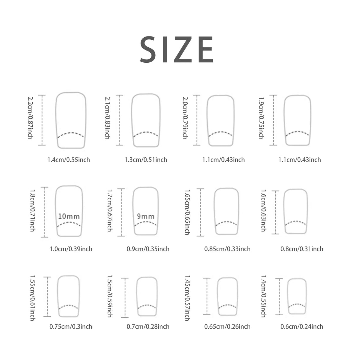 24 PCs Short French Minimalist Smudged Nails with 1 Jelly Gel and 1 Nail File