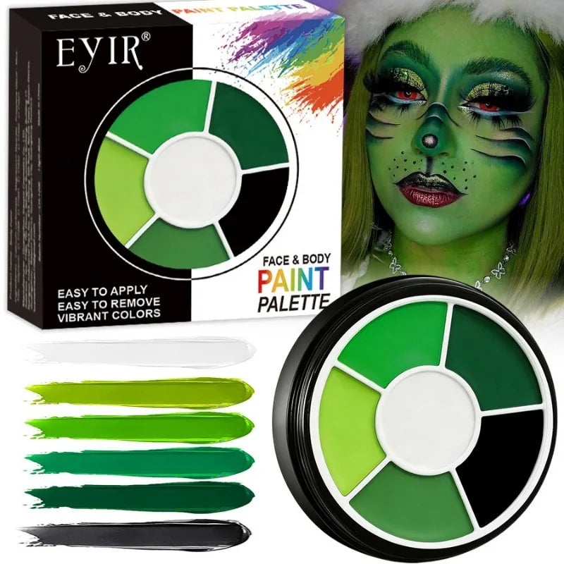6Colors Face Body Paint Palette Halloween Special Effects Makeup Cosmetic Safe Non‑toxic Body Painting Cream Kids Adults Cosplay