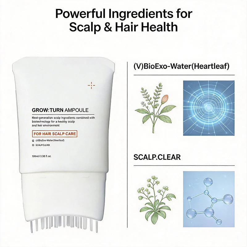 Hair Serum With Built-In Brush,Hair Nourishing Strengthening Essence,Improve Scalp Environment,Scalp Massager