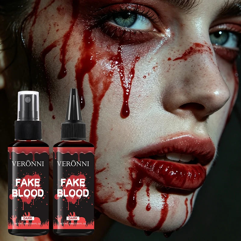 50ml Realistic Fake Blood, Halloween SFX Makeup Blood Gel for Dripping Wound Scars Costume Cosplay Party Halloween Stage Makeup