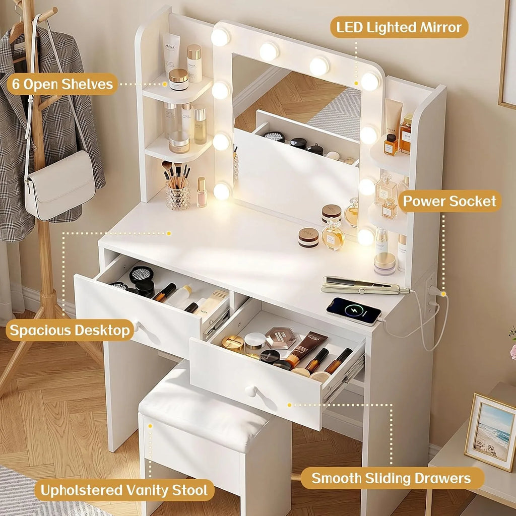 62In Natural Oak Large Vanity Desk