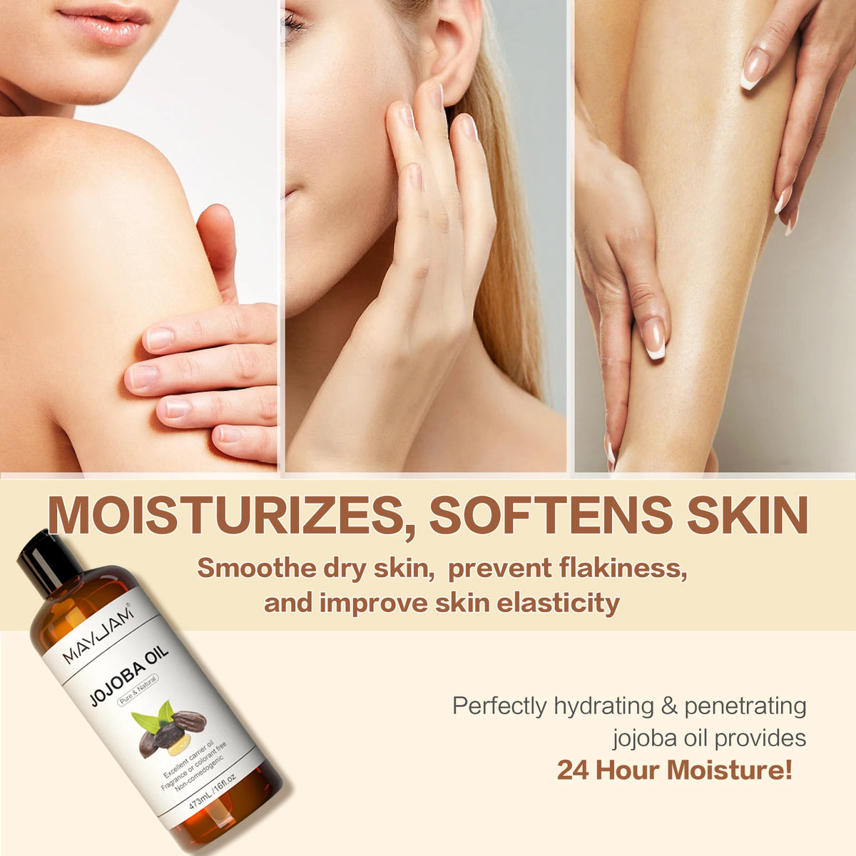 Jojoba Oil Moisturizing for Face, Hair, Skin & Nails