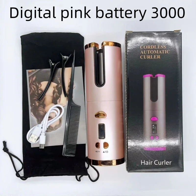 Automatic Hair Curler Wireless With Heat Timer Modes Rechargeable Portabl Fast Heating Styler For Perfect Curls Every Time