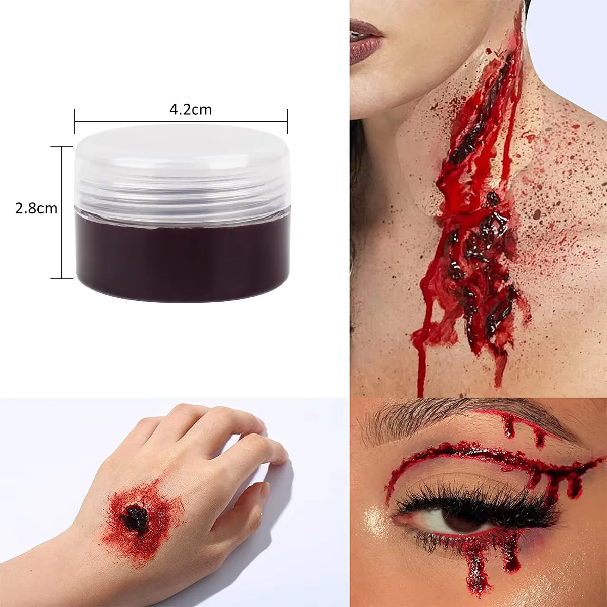 SFX Makeup Kit Scars Wax Halloween Special Effects Stage Fake Wound Skin Wax with Spatula Stipple Sponge Fake Wood Special