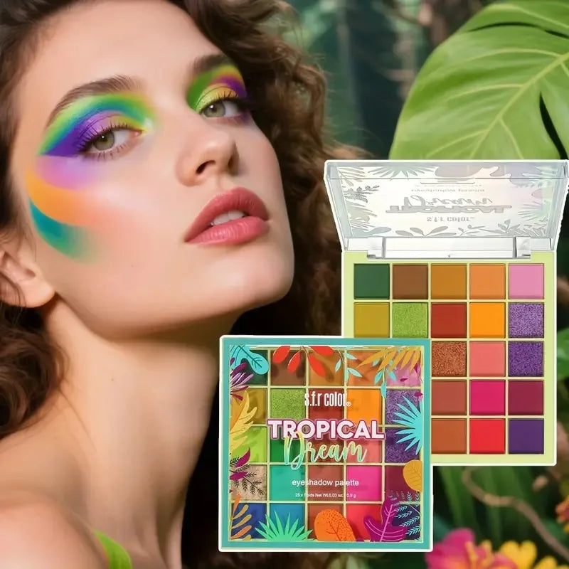 25 Colors Eyeshadow Palette Matte Shimmer Pigmented Rainbow Eye Shadow for Festival Stage Halloween party daily Bold Eye Makeup