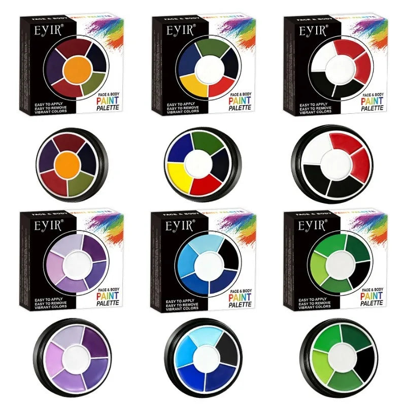 6Colors Face Body Paint Palette Halloween Special Effects Makeup Cosmetic Safe Non‑toxic Body Painting Cream Kids Adults Cosplay