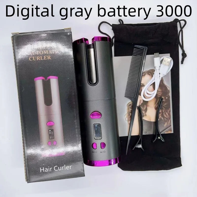 Automatic Hair Curler Wireless With Heat Timer Modes Rechargeable Portabl Fast Heating Styler For Perfect Curls Every Time