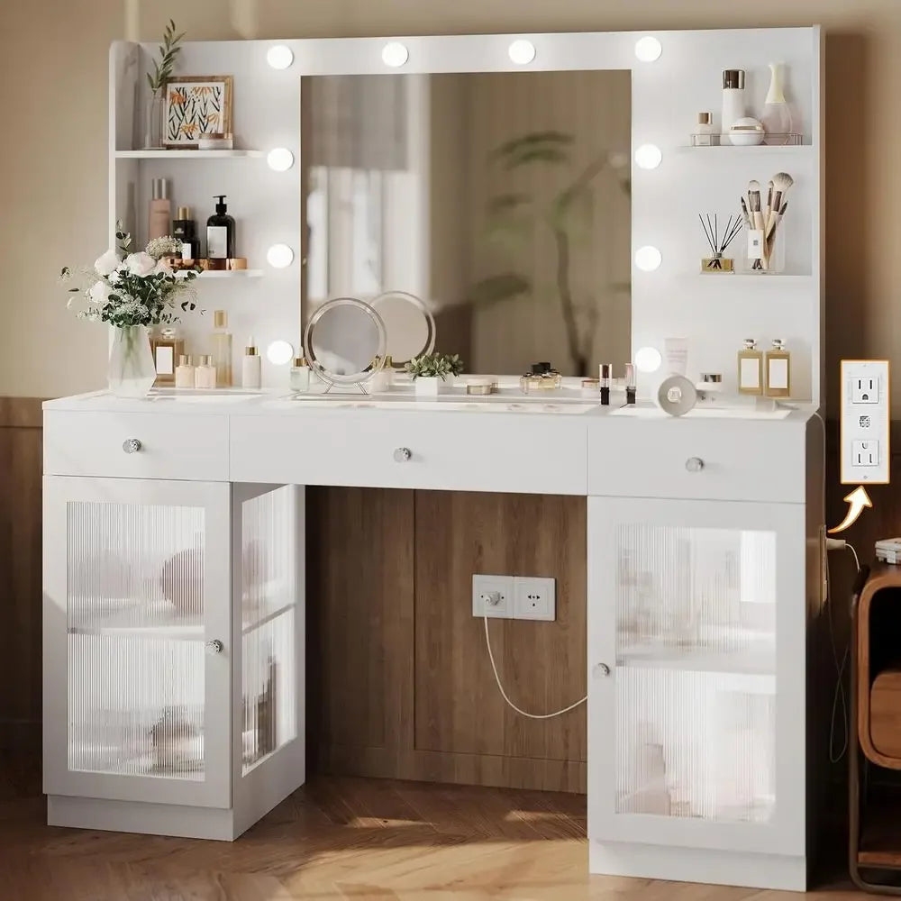 White Makeup Vanity Desk