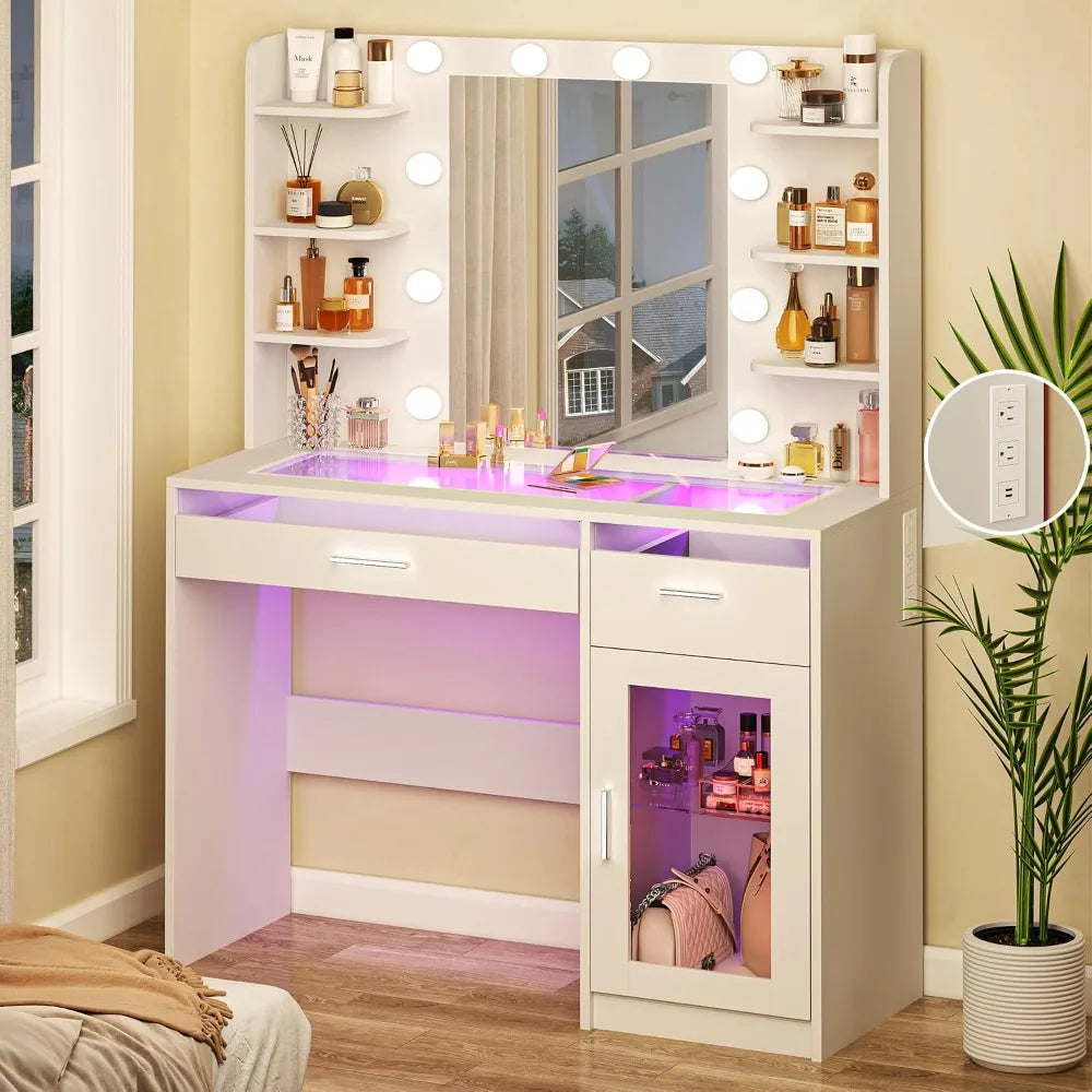 Transparent Top Vanity Desk