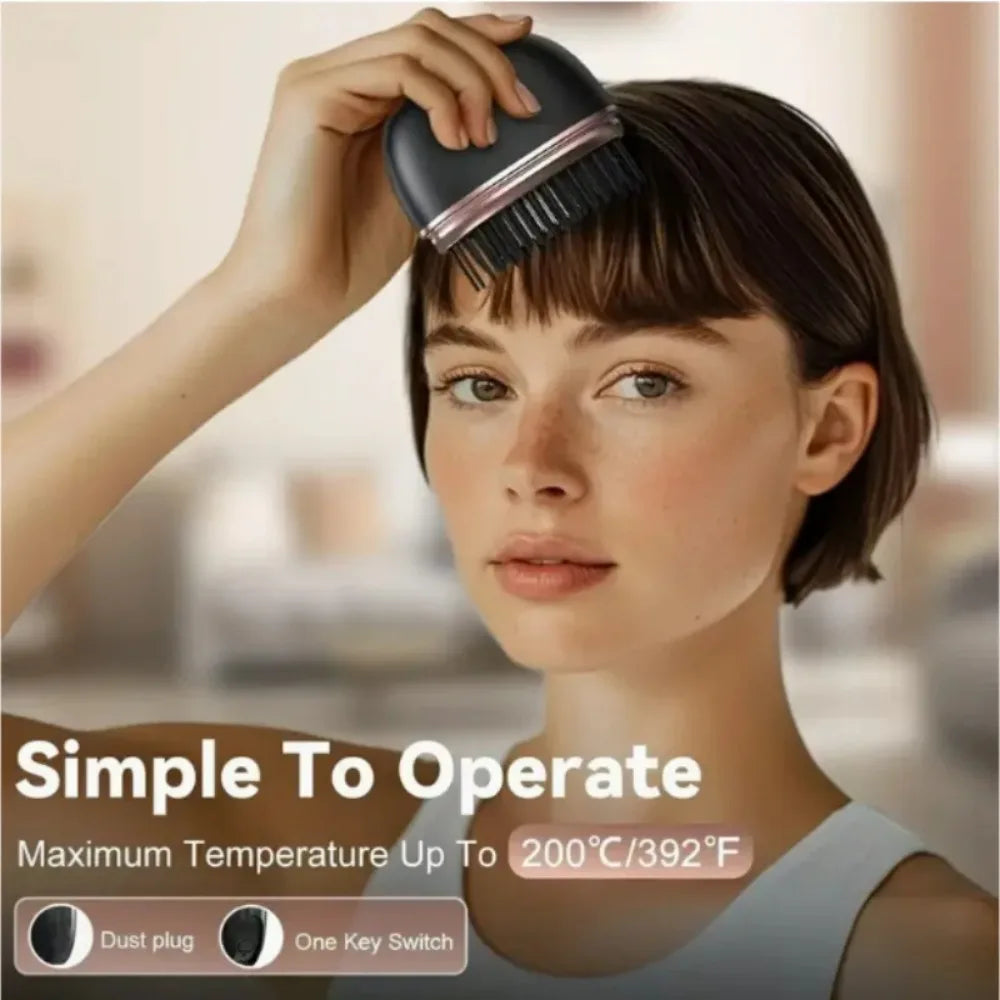 Mini Rechargeable Hair Straightener Brush