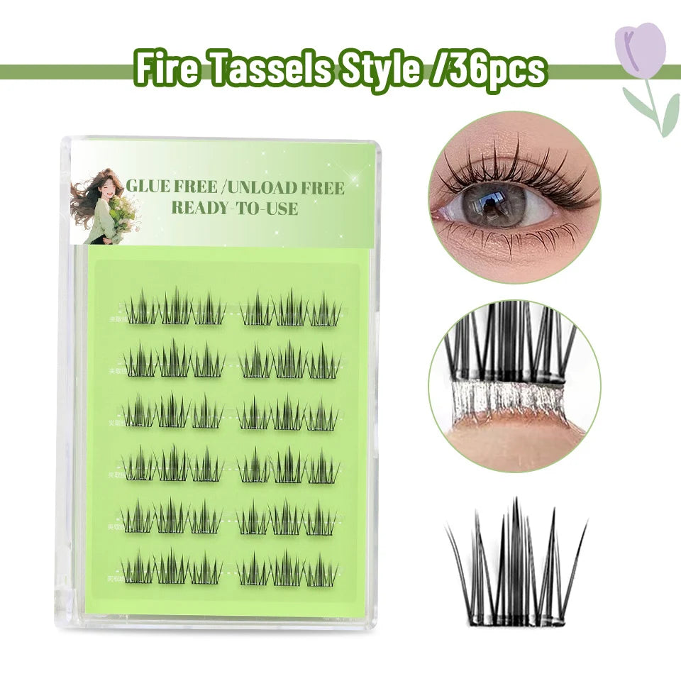 Brown DIY Lash Cluster Wispy Individual Lash Extension Fluffy Thick Faux Mink Eyelash Mix Colored Halloween Makeup Brown Lash