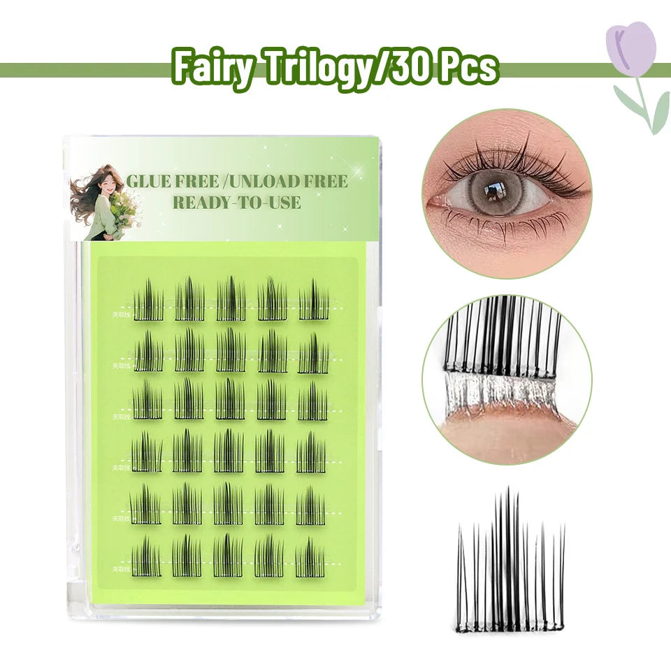 Brown DIY Lash Cluster Wispy Individual Lash Extension Fluffy Thick Faux Mink Eyelash Mix Colored Halloween Makeup Brown Lash