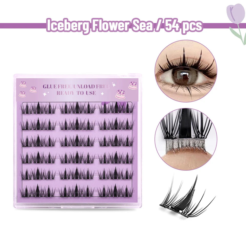 Brown DIY Lash Cluster Wispy Individual Lash Extension Fluffy Thick Faux Mink Eyelash Mix Colored Halloween Makeup Brown Lash