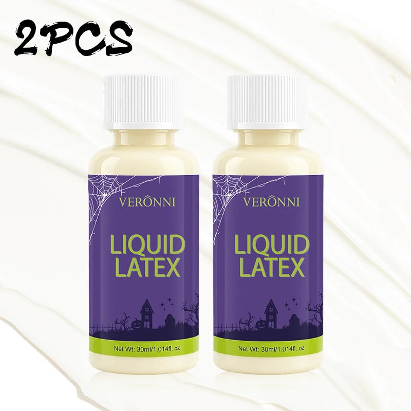 2PCS 30ml Liquid Latex SFX Makeup Adhesive Special Effects Fake Skin Liquid Latex for Zombie Scar Wound Halloween Cosplay Stage