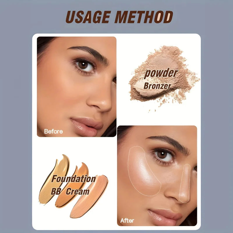 Foundation Make-Up Brush Flat Top Brush, Contour Brush, Bevel Powder Blusher Brush