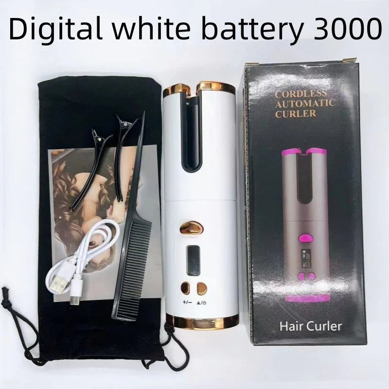 Automatic Hair Curler Wireless With Heat Timer Modes Rechargeable Portabl Fast Heating Styler For Perfect Curls Every Time