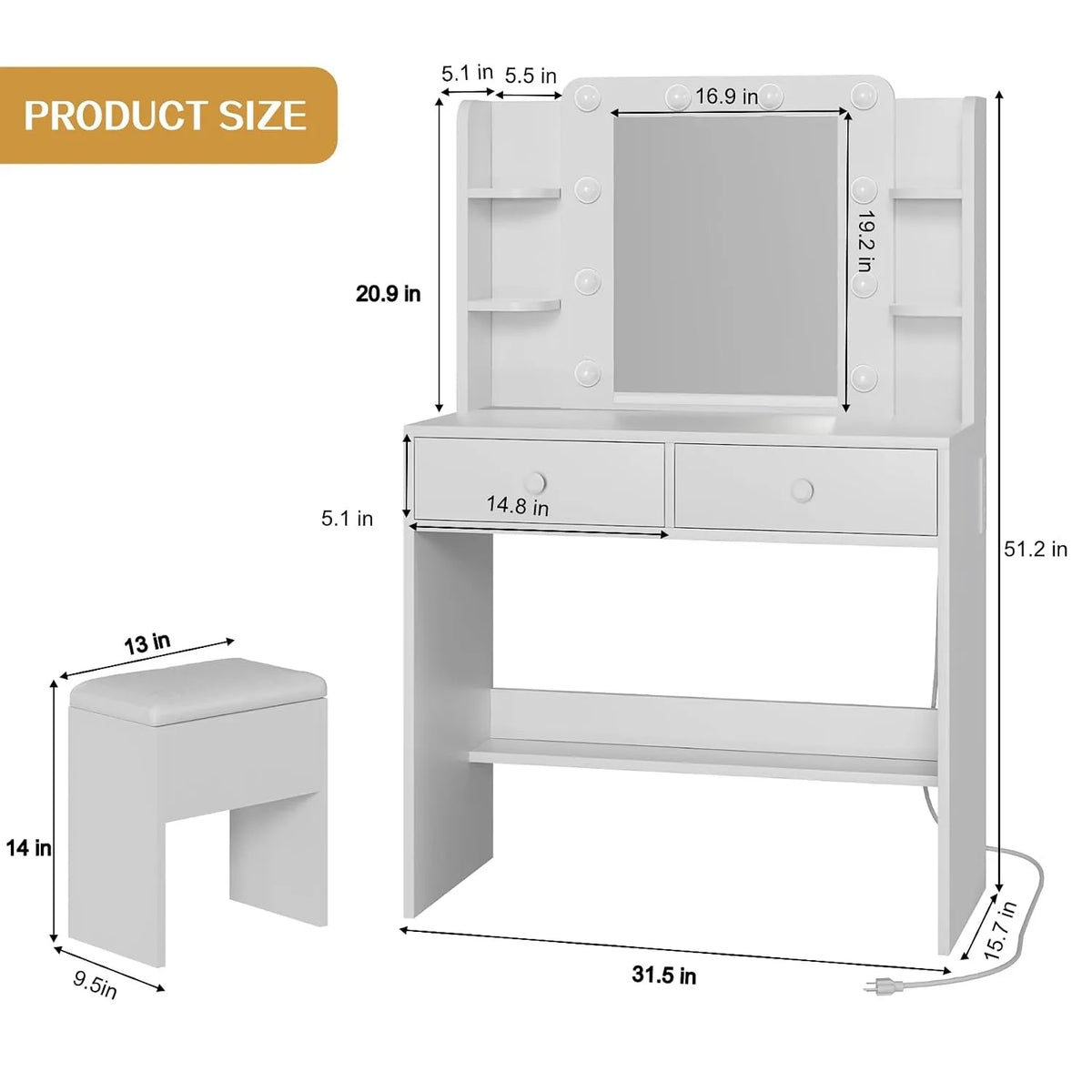 62In Natural Oak Large Vanity Desk