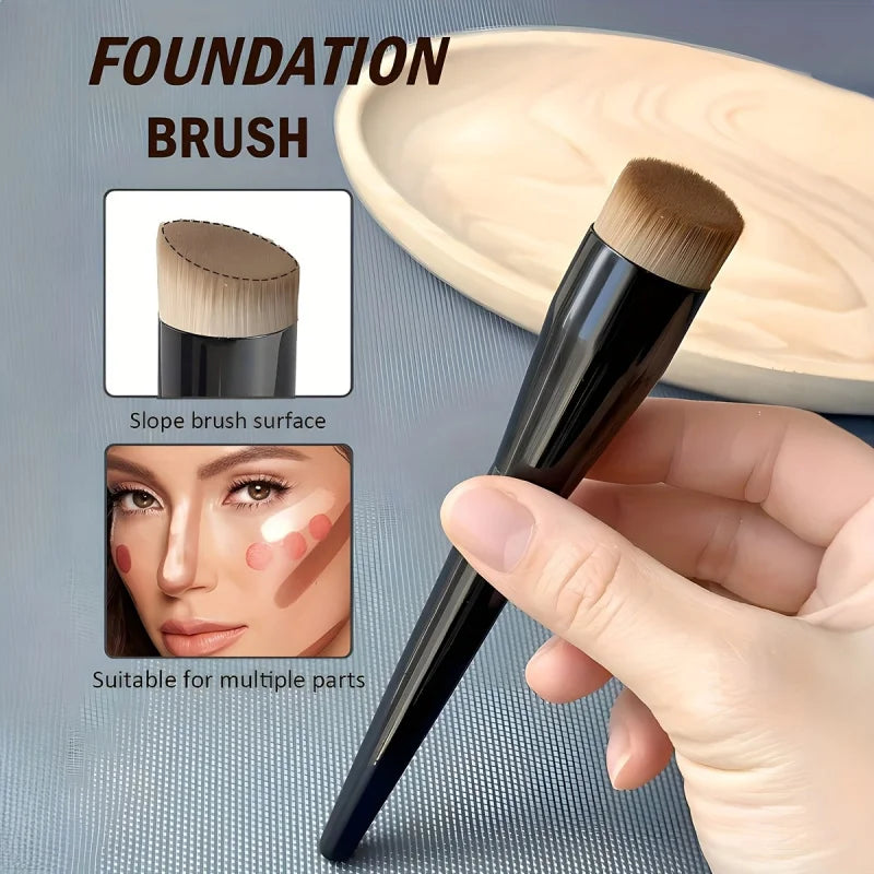 Foundation Make-Up Brush Flat Top Brush, Contour Brush, Bevel Powder Blusher Brush