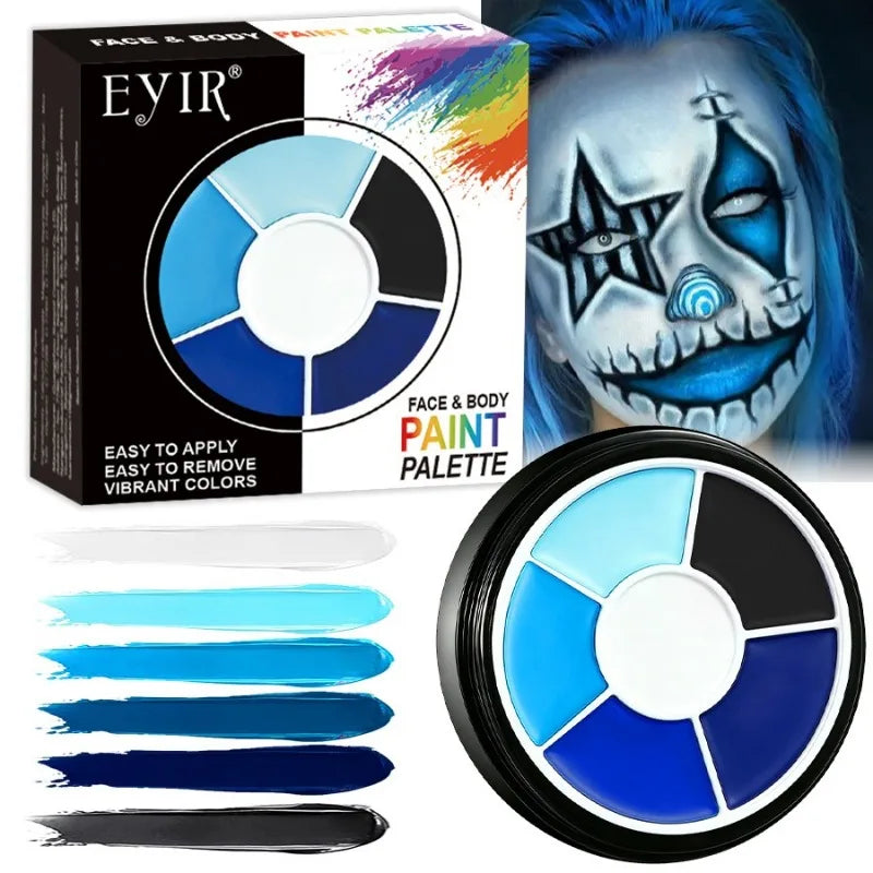 6Colors Face Body Paint Palette Halloween Special Effects Makeup Cosmetic Safe Non‑toxic Body Painting Cream Kids Adults Cosplay