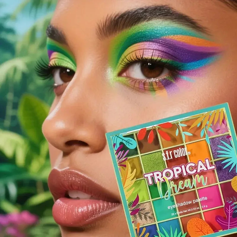 25 Colors Eyeshadow Palette Matte Shimmer Pigmented Rainbow Eye Shadow for Festival Stage Halloween party daily Bold Eye Makeup