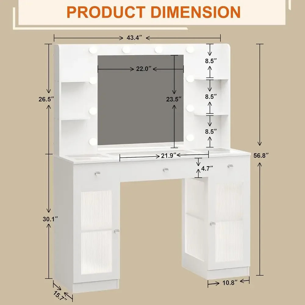 White Makeup Vanity Desk