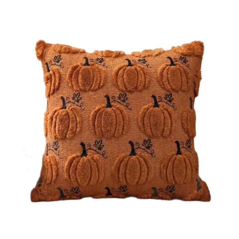New Autumn Pumpkin Embroidery Pillow Cover Wholesale Thanksgiving Sofa Decor Halloween Cushion  Pillow Cover Only