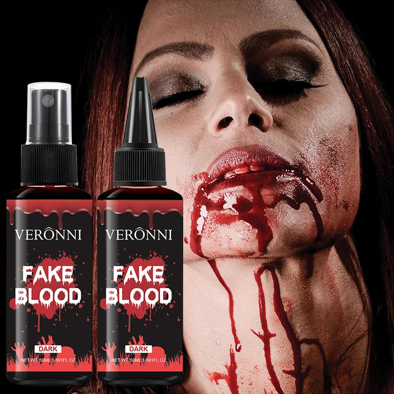 50ml Realistic Fake Blood, Halloween SFX Makeup Blood Gel for Dripping Wound Scars Costume Cosplay Party Halloween Stage Makeup