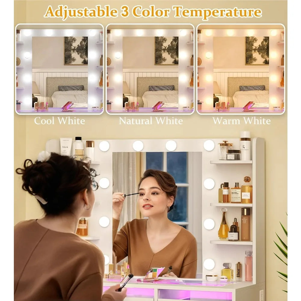 Transparent Top Vanity Desk