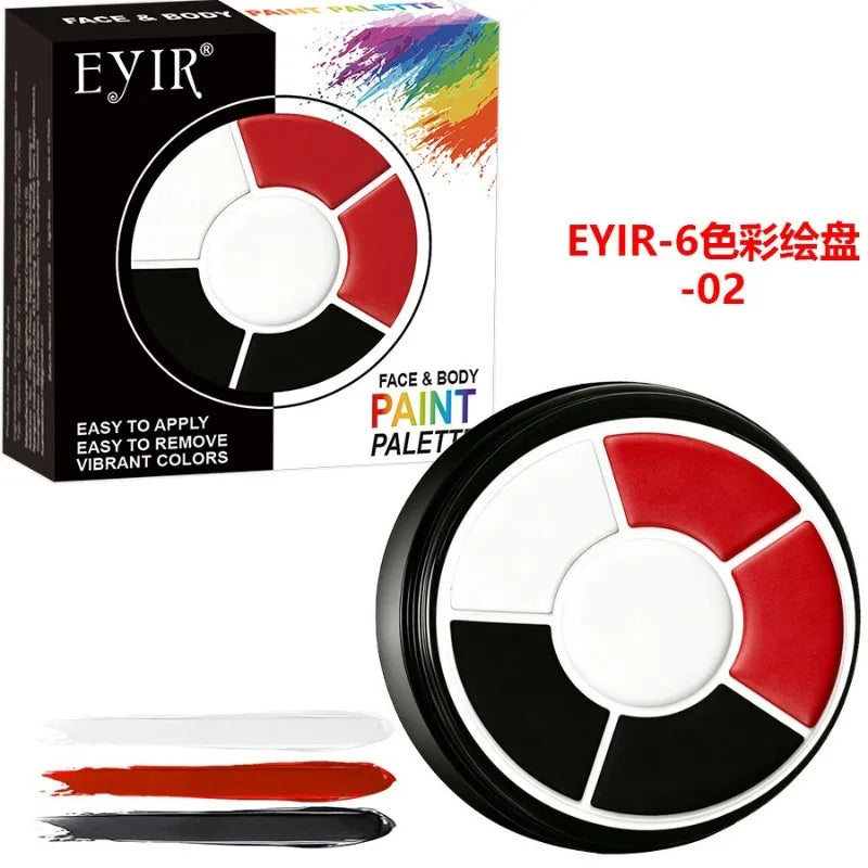 6Colors Face Body Paint Palette Halloween Special Effects Makeup Cosmetic Safe Non‑toxic Body Painting Cream Kids Adults Cosplay