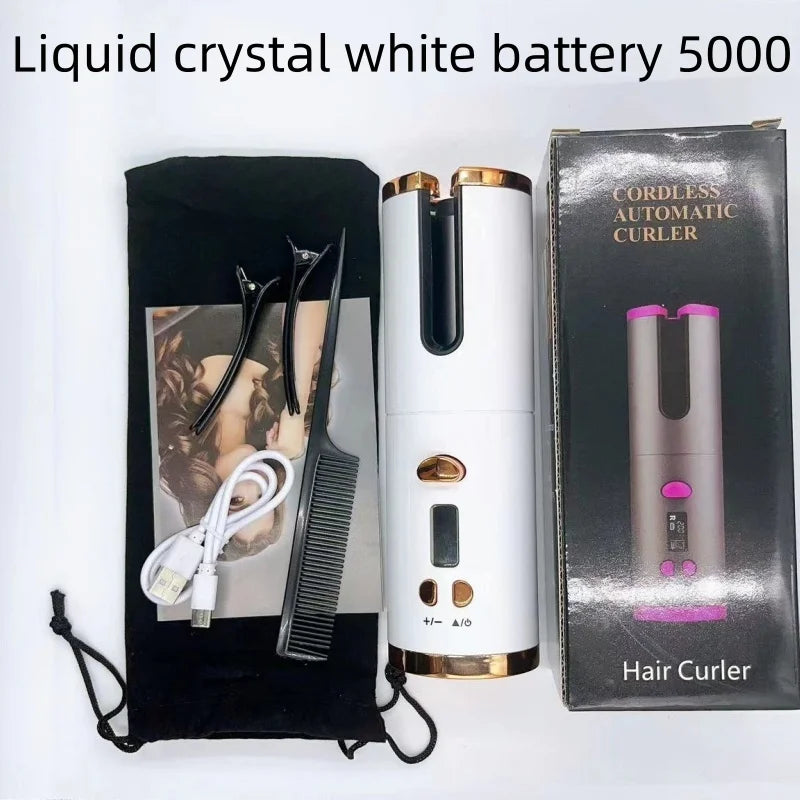 Automatic Hair Curler Wireless With Heat Timer Modes Rechargeable Portabl Fast Heating Styler For Perfect Curls Every Time