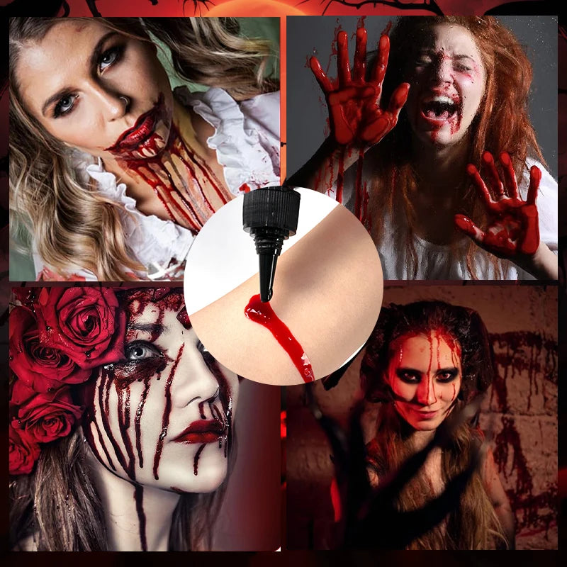 50ml Realistic Fake Blood, Halloween SFX Makeup Blood Gel for Dripping Wound Scars Costume Cosplay Party Halloween Stage Makeup