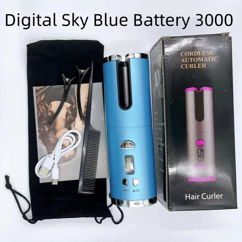 Automatic Hair Curler Wireless With Heat Timer Modes Rechargeable Portabl Fast Heating Styler For Perfect Curls Every Time