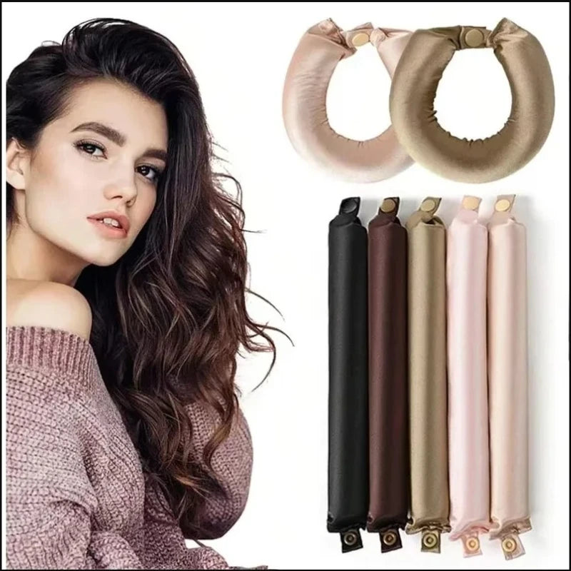 Heatless Hair Curlers Satin Curling Rod Headband No Heat Silk Curls