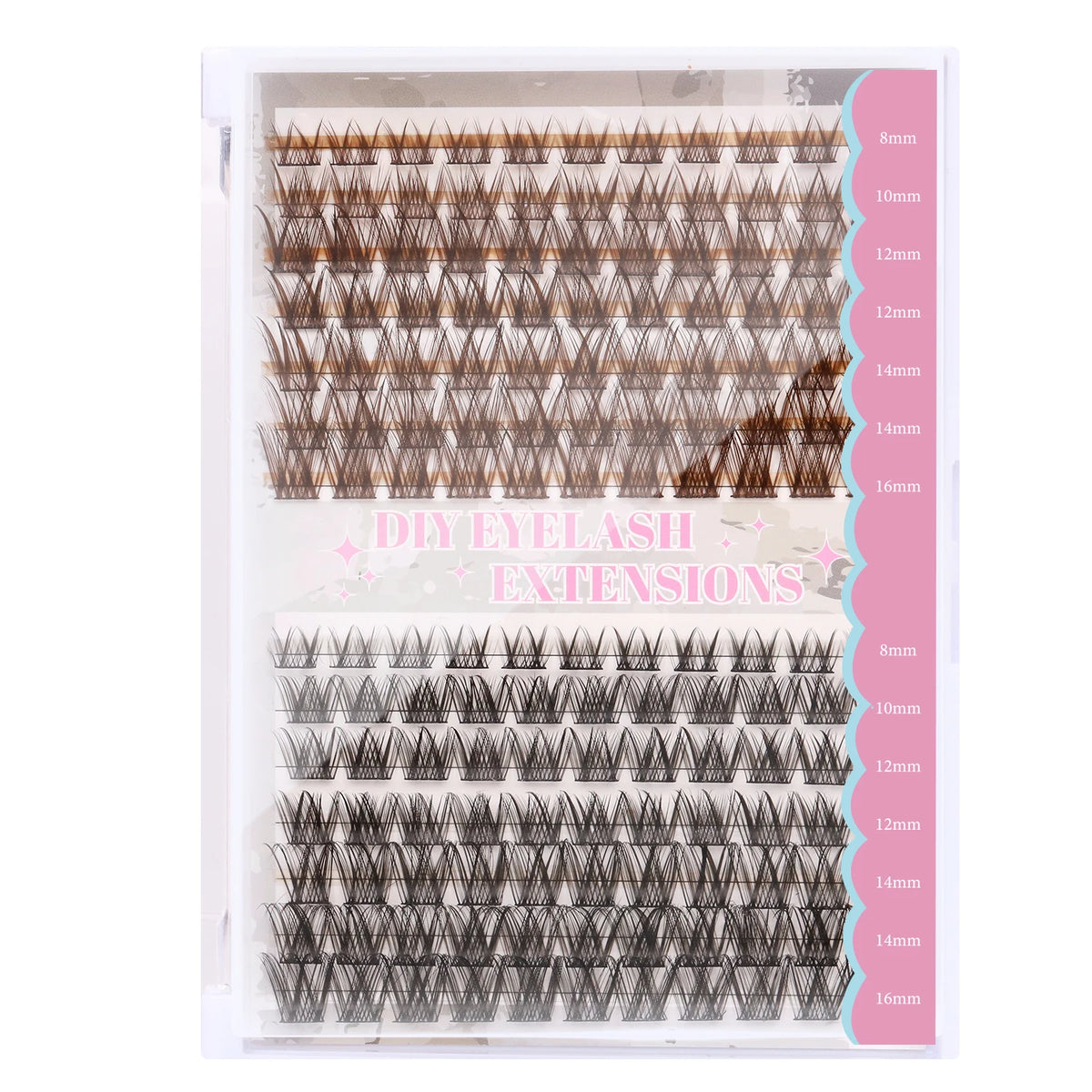 Brown DIY Lash Cluster Wispy Individual Lash Extension Fluffy Thick Faux Mink Eyelash Mix Colored Halloween Makeup Brown Lash